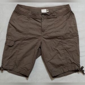 St. John's Bay Women's SIZE 16W Brown Cargo Bermuda Shorts